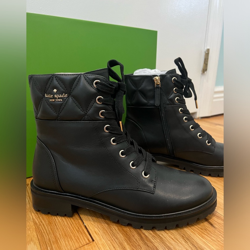 Kate Spade women’s black combat boots size 8